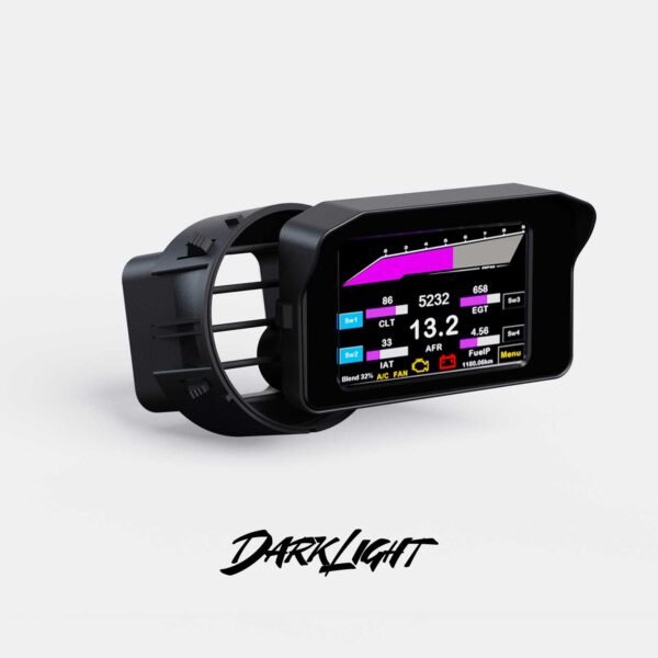 Darklight3D vent mount with Hulktech display installed in Opel Corsa D OPC dashboard